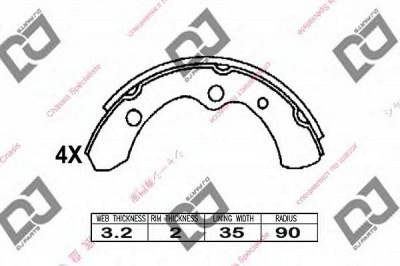 DJ PARTS bs1064 -  Комплект тормозных колодок
